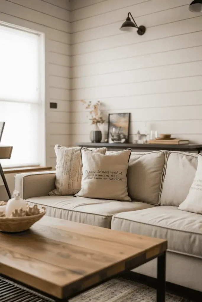 Shiplap Walls with Modern Farmhouse Touches