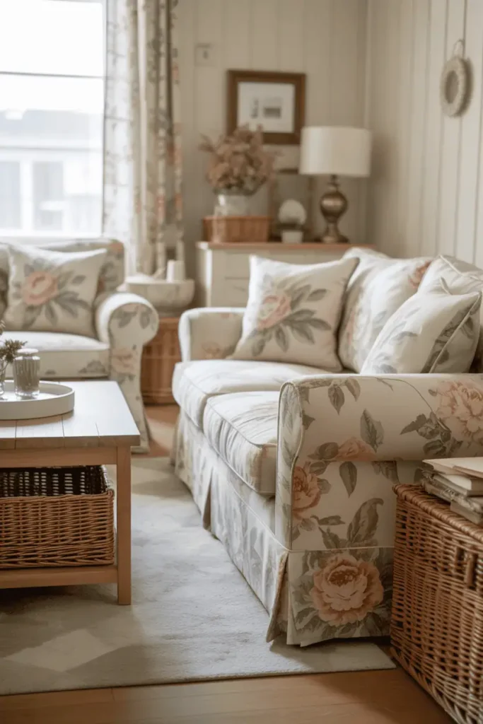 A cozy and inviting traditional living room with classic design elements. In the foreground, a plush, tufted sofa and armchair in rich, muted tones sit atop an ornate, patterned area rug. Flanking the fireplace mantel are built-in bookshelves filled with leather-bound volumes and decorative accents. Warm, ambient lighting from a crystal chandelier and sconces casts a soft glow, creating a comfortable and elegant atmosphere. The middle ground features elegant window treatments, framing a tranquil outdoor scene. The background showcases intricate crown molding, ornate wall paneling, and traditional artwork, all contributing to the timeless, classic aesthetic. Timeless Traditional and Classic Styles