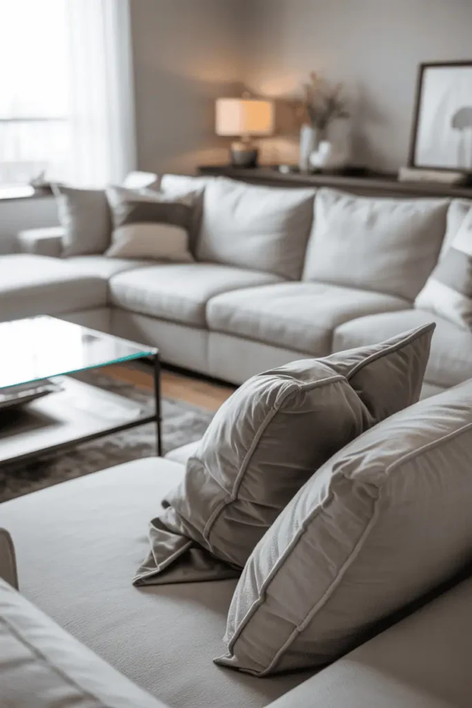 Monochromatic Gray and White Minimalist Space