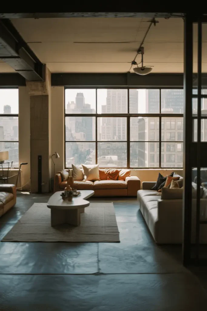 Sleek Urban Loft with Floor-to-Ceiling Windows