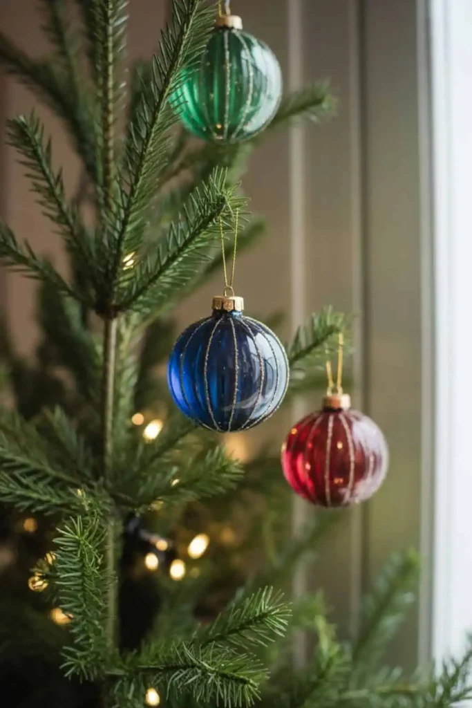 Jewel tone velvet bows used in holiday decor.