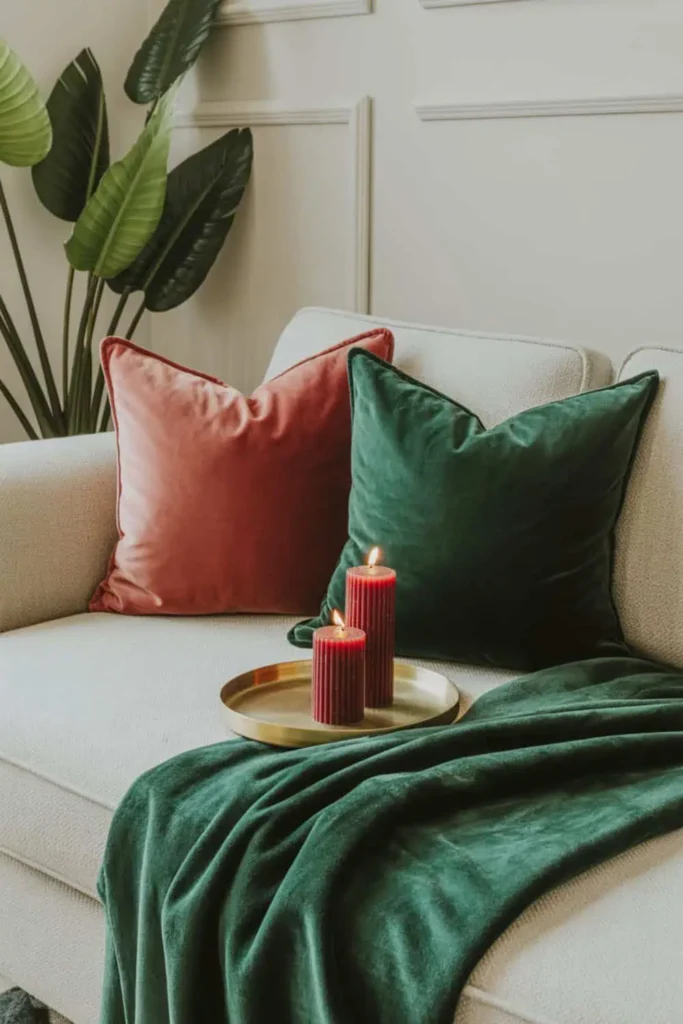 DIY jewel tone painted vases for holiday decorating.