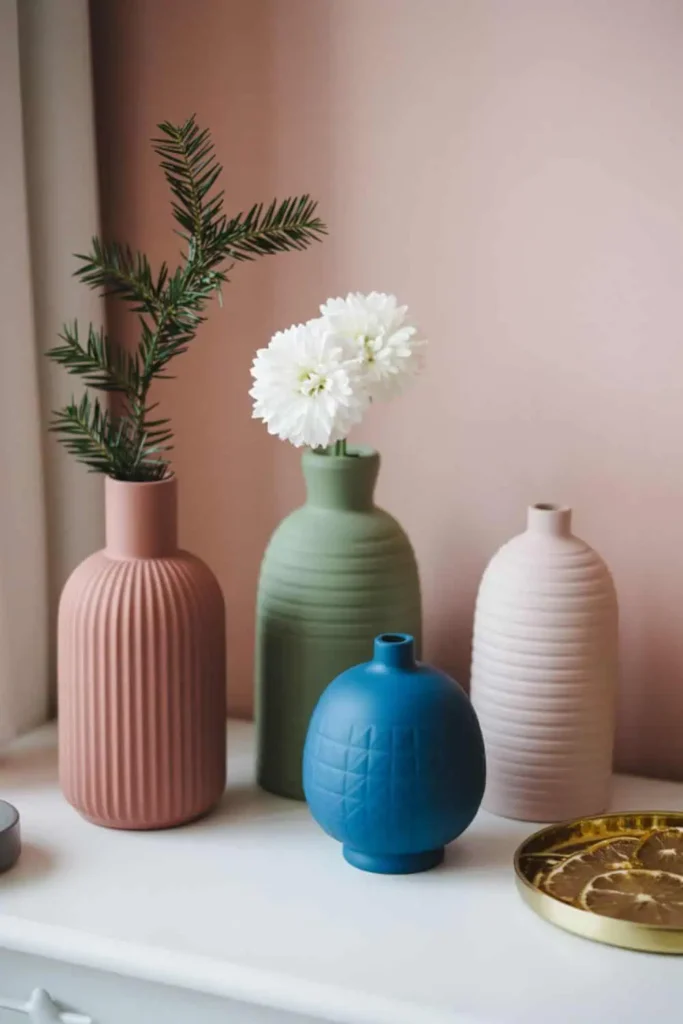 Jewel tone holiday home decor with year-round accents.