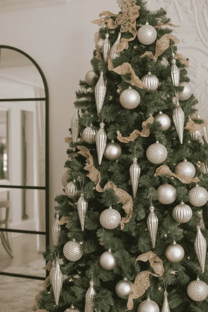 Hollywood Regency luxury Christmas tree decor.