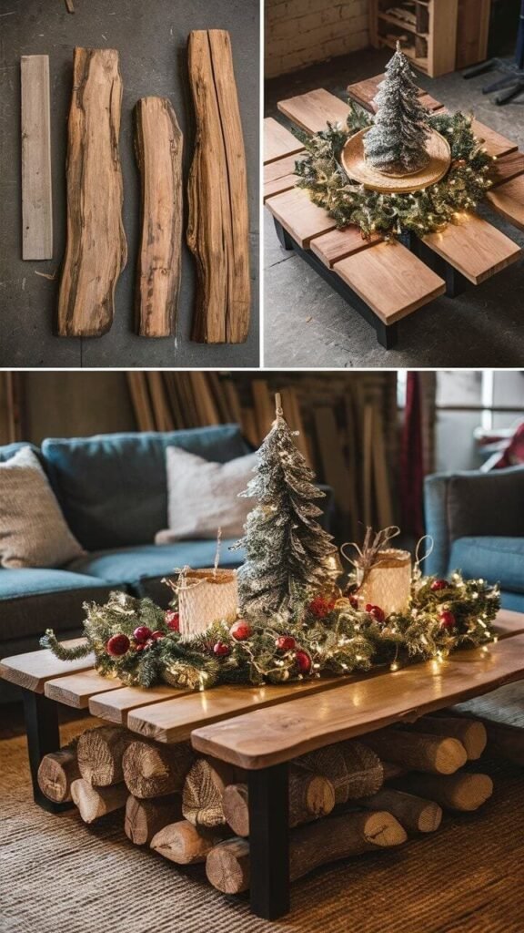 Rustic Christmas Coffee Table