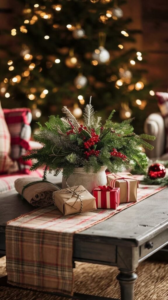 Rustic Christmas Coffee Table