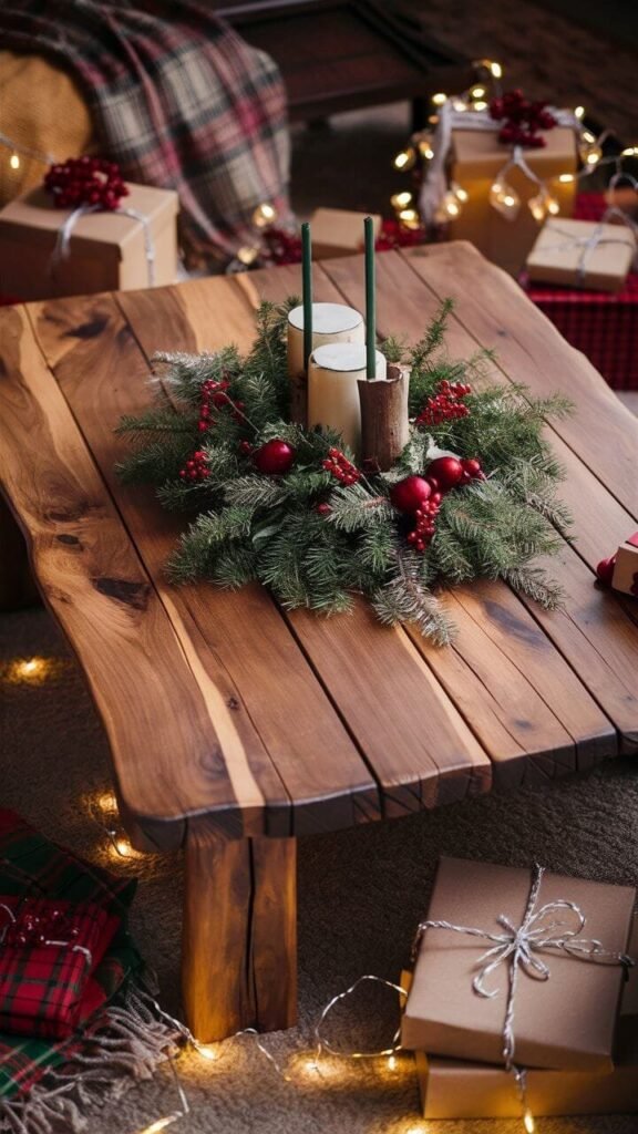 Rustic Christmas Coffee Table