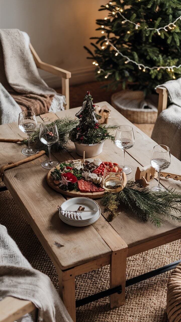 How to Build a Rustic Christmas Coffee Table