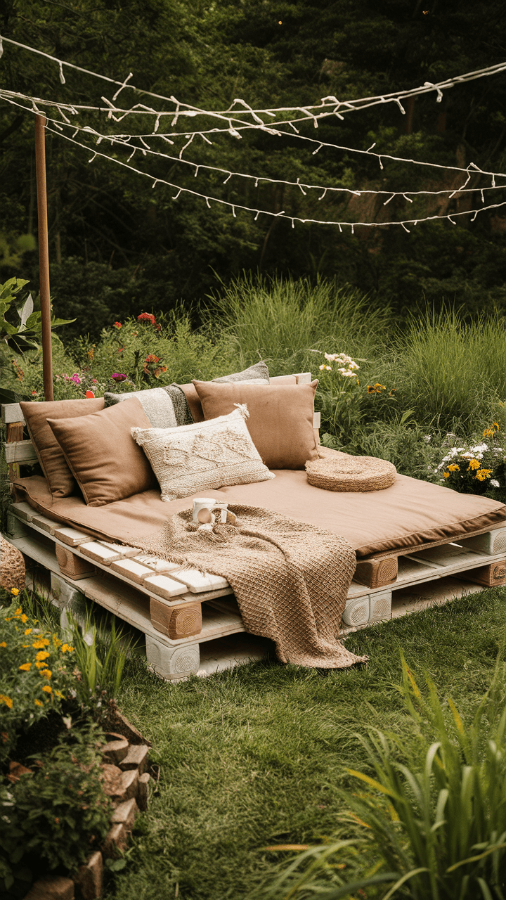DIY Pallet Daybed: Create a Relaxing Outdoor Lounge Spot on a Budget 🌞🌿