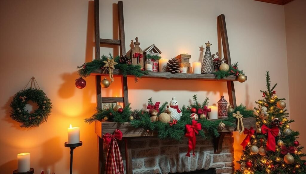 Ladder shelf storage