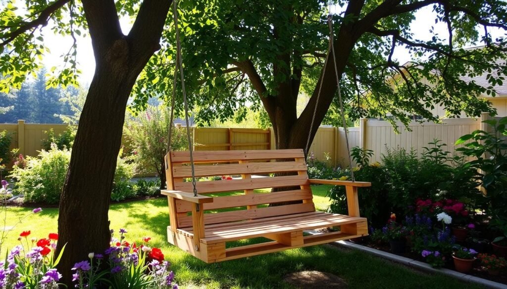 DIY outdoor pallet swing DIY outdoor pallet swing