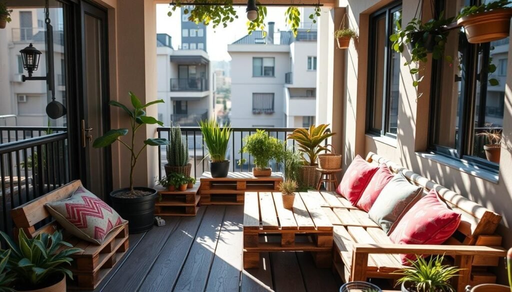 pallet furniture for small balconies pallet furniture for small balconies