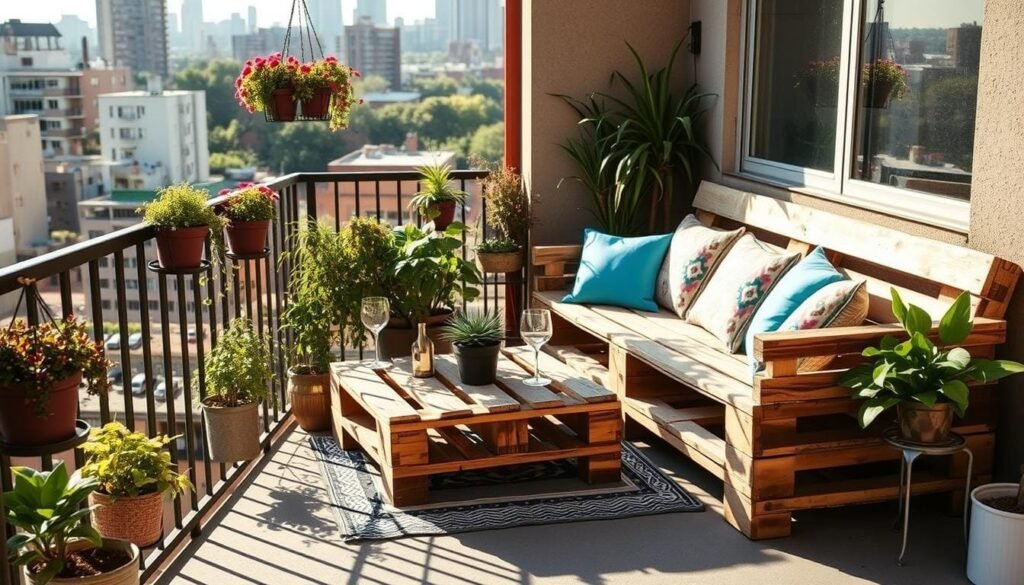 pallet furniture for small balcony pallet furniture for small balcony