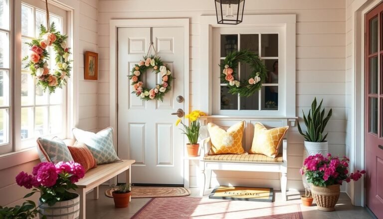 spring home decor entryway