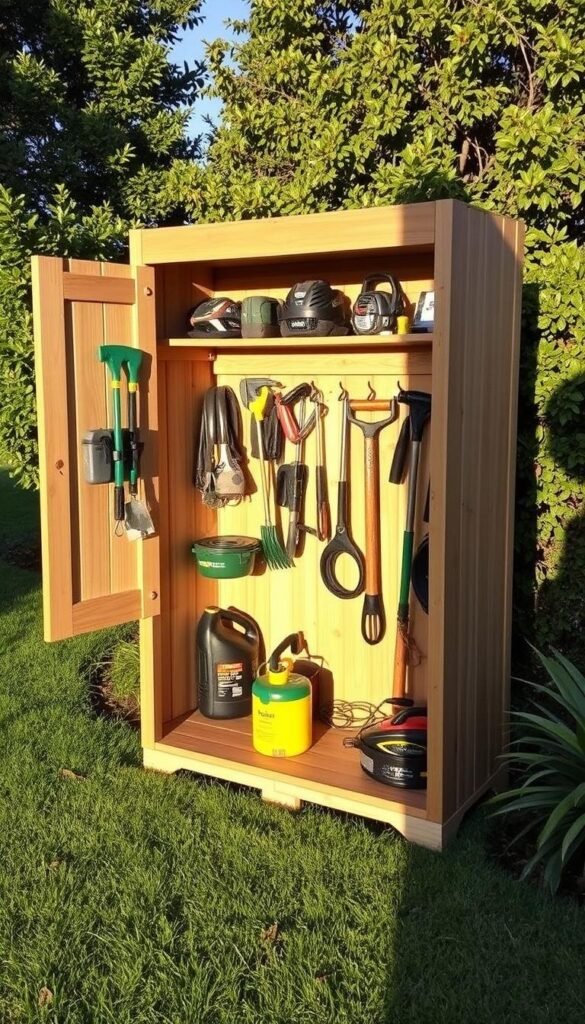 DIY outdoor tool storage cabinet DIY outdoor tool storage cabinet