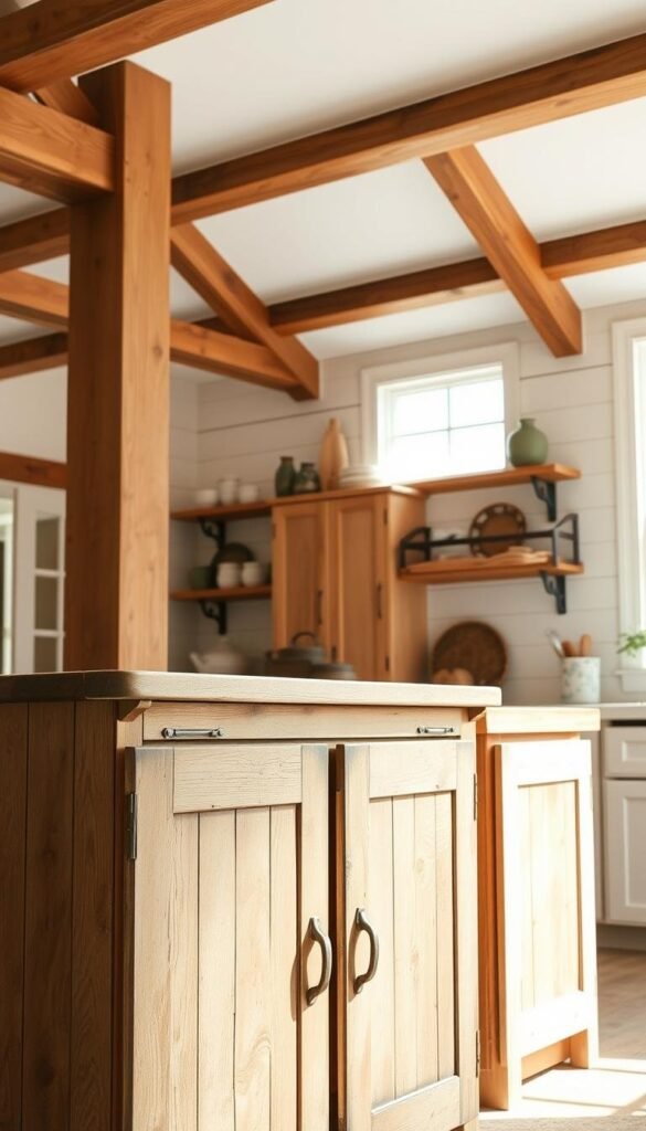 Farmhouse style cupboards and distressed wood cabinetry examples Farmhouse style cupboards and distressed wood cabinetry examples