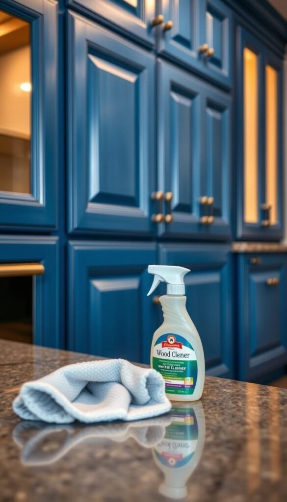 Maintaining best blue kitchen cabinets with proper cleaning Maintaining best blue kitchen cabinets with proper cleaning