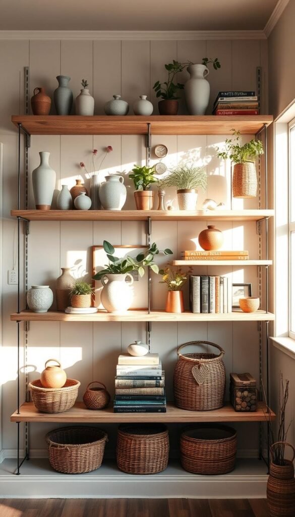 Open shelving inspiration with layered decor Open shelving inspiration with layered decor