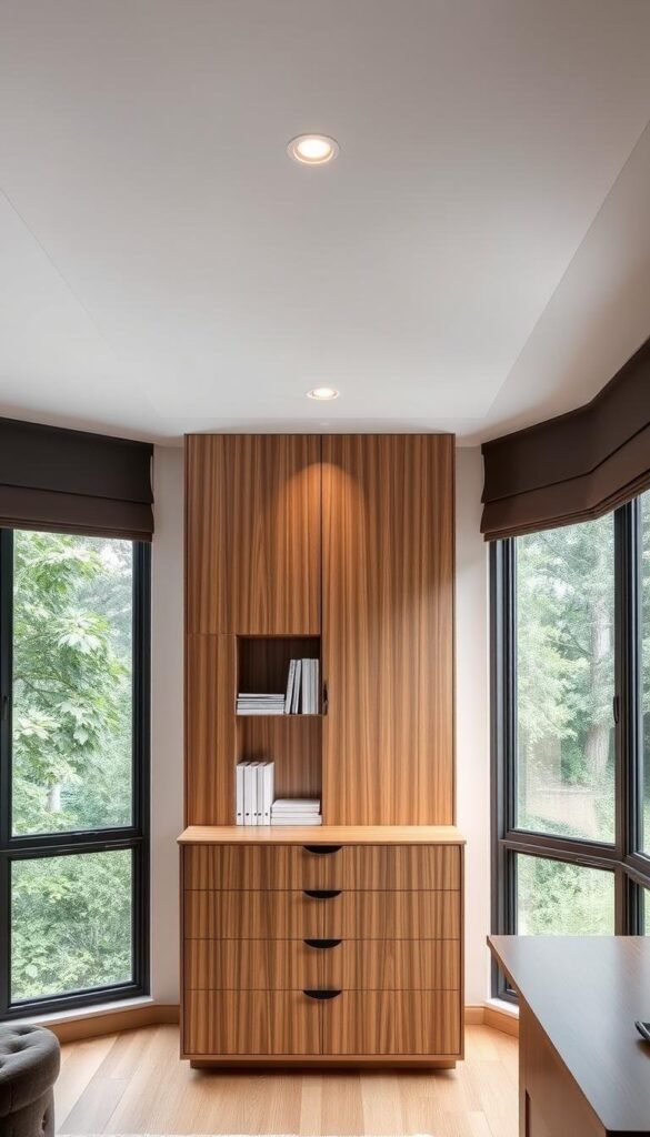 Vertical storage solutions for efficient home office layouts Vertical storage solutions for efficient home office layouts