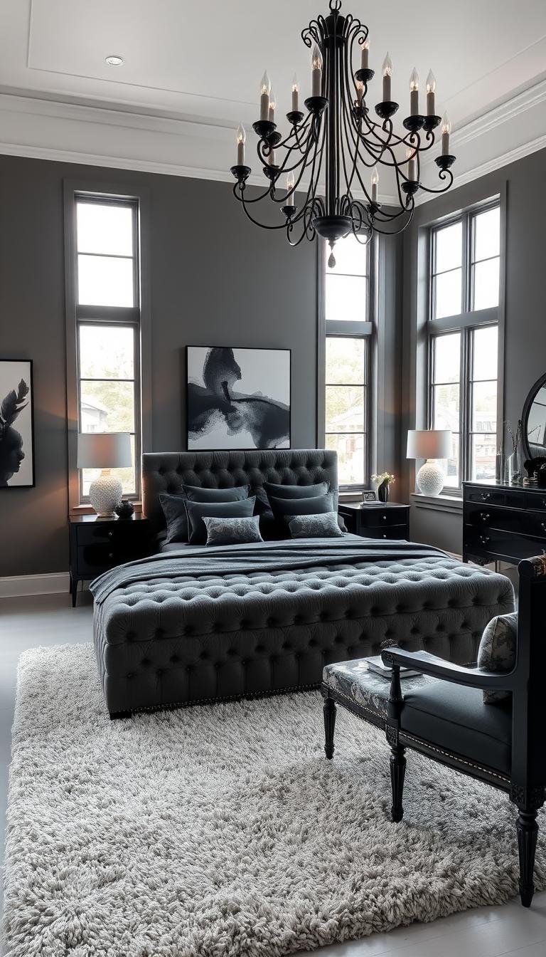 black and grey bedroom