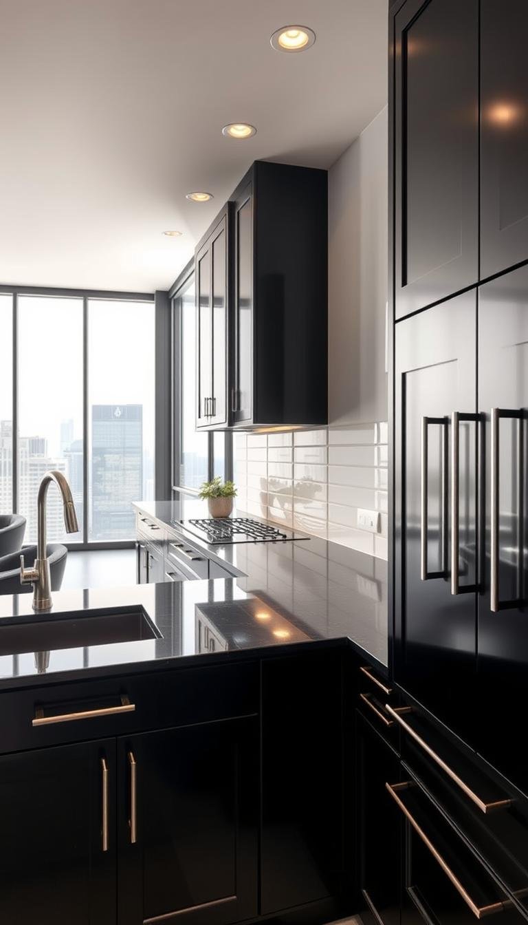 black kitchen cabinets