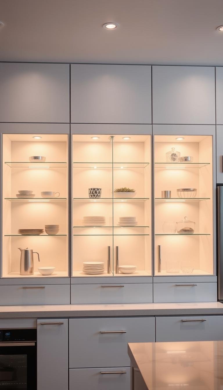 glass kitchen cabinets