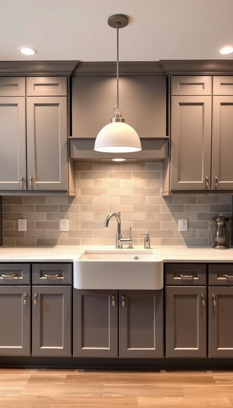 grey kitchen cabinets