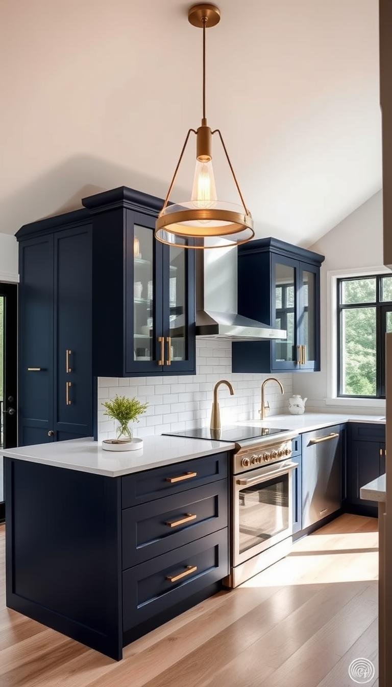 navy kitchen cabinets
