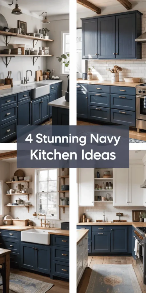 navy kitchen cabinets