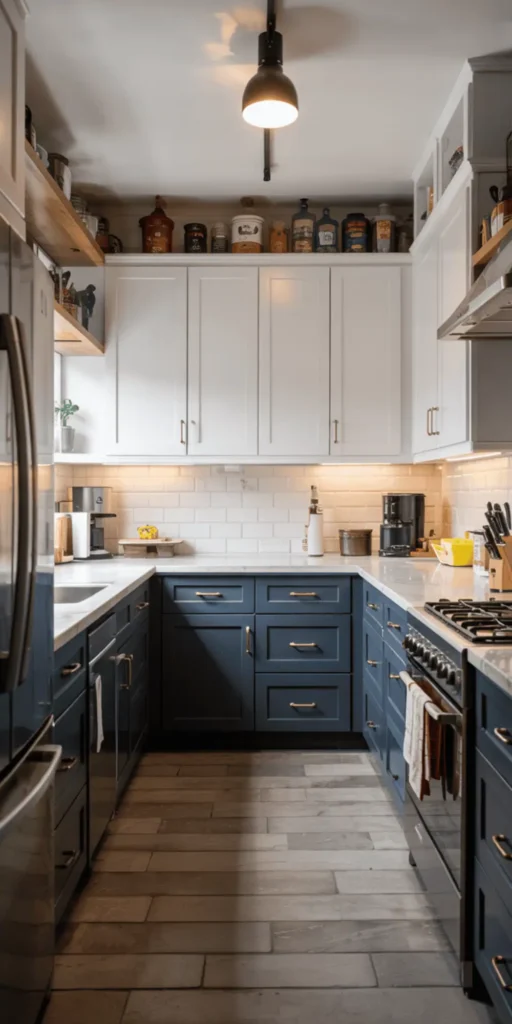 navy kitchen cabinets