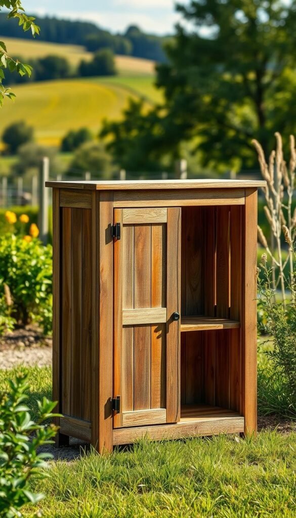 outdoor wooden storage cabinet