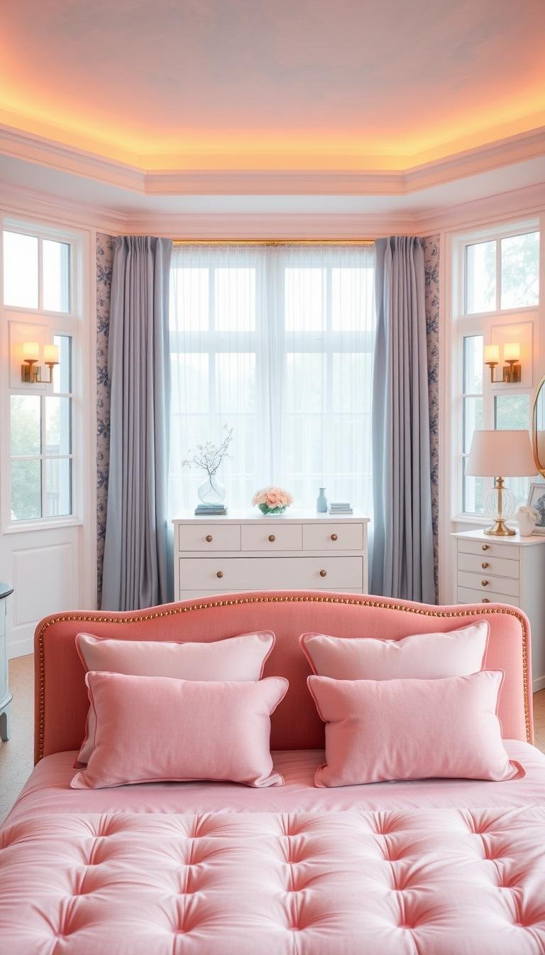 pink and blue bedroom