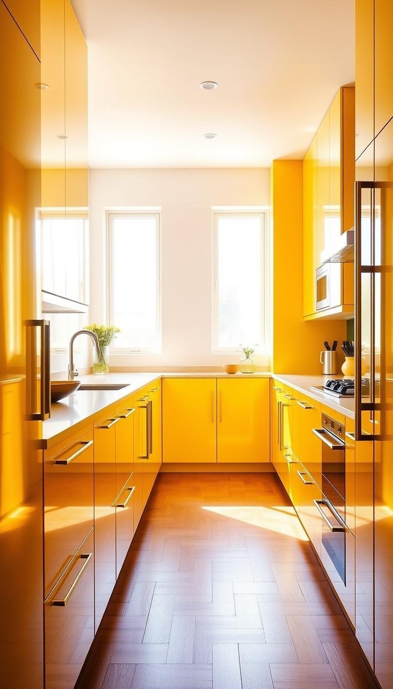 yellow kitchen cabinets