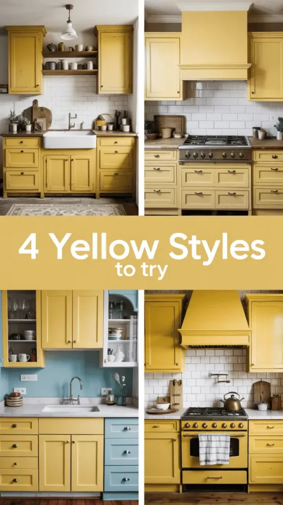 yellow kitchen cabinets