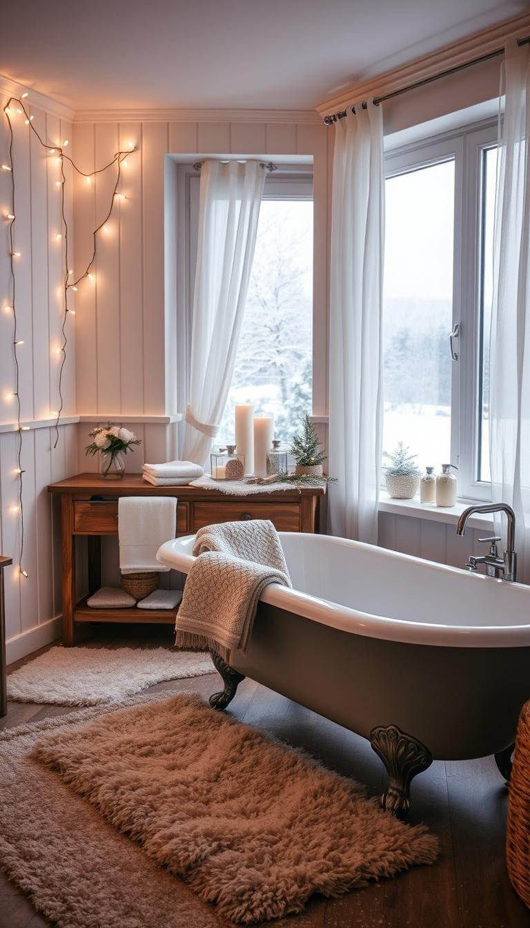 winter home decor bathroom