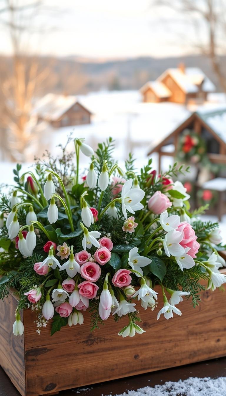winter home decor flowers