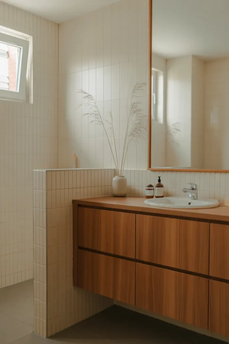 Warm Wood Bathroom Decor